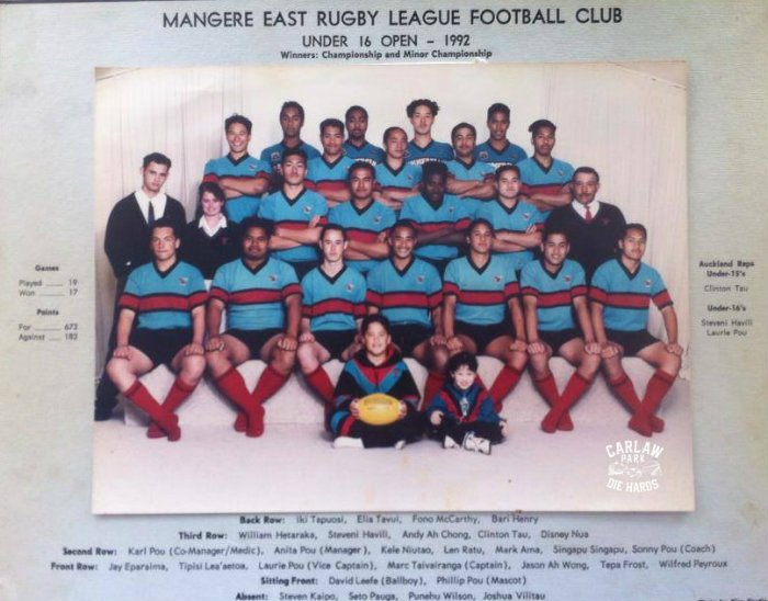 Mangere East Rugby League U16 Team 1992